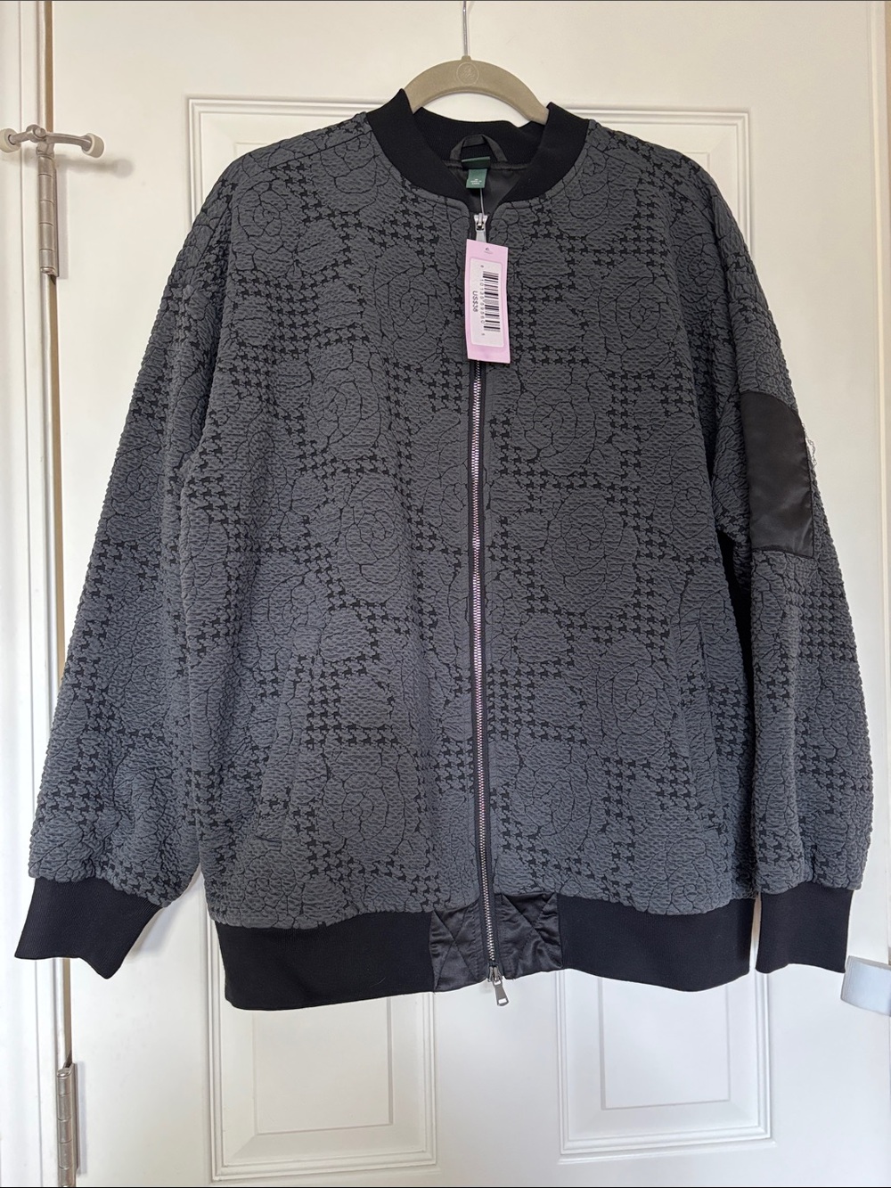 wild fable Charcoal Textured Bomber Jacket